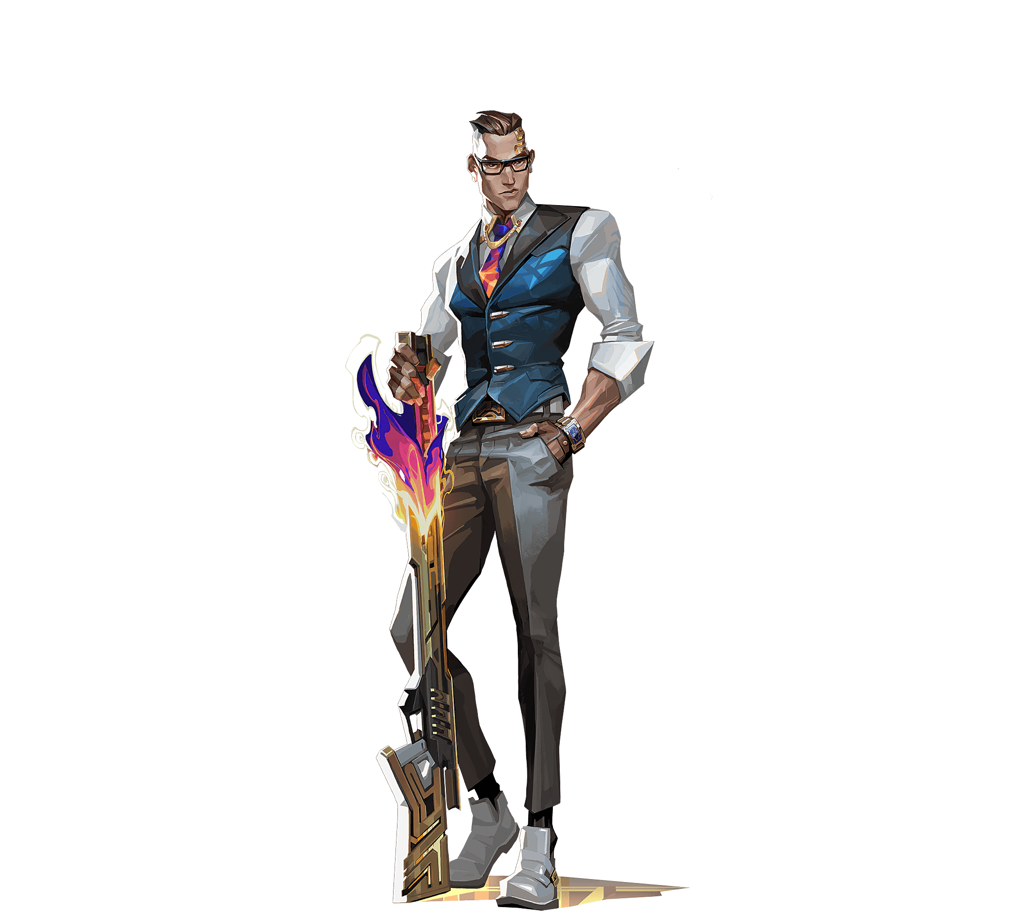 Retrato oficial do agente Chamber, do Valorant